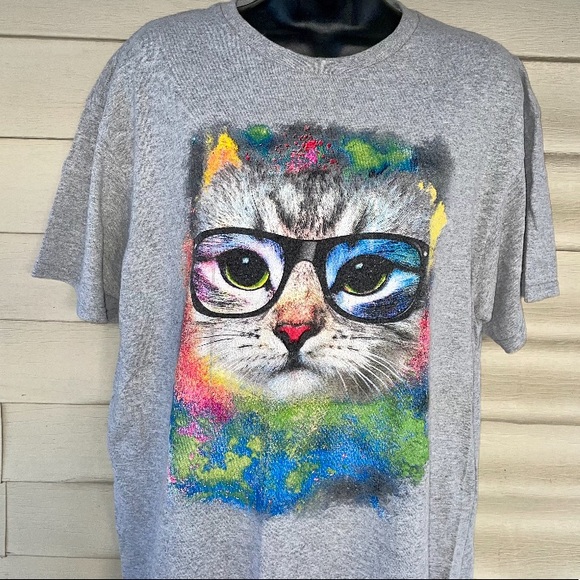 no brand Tops - Rainbow Cat tee shirt